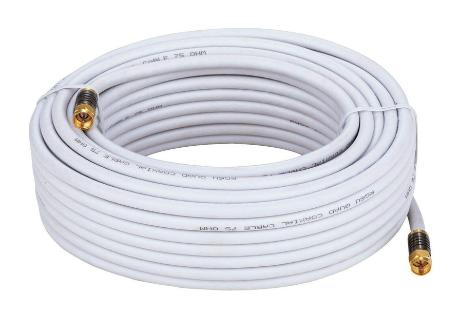 Cables Direct Online 3ft White Quad Shield RG6 Coaxial 