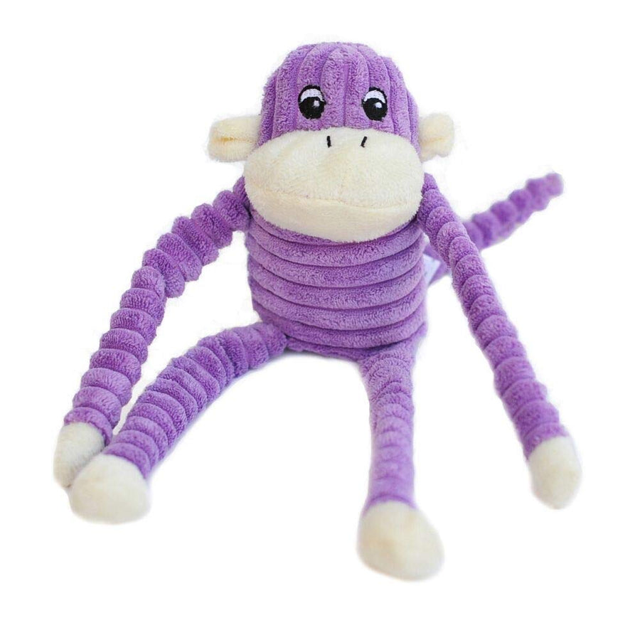 - Spencer The Crinkle Monkey Dog Toy, Squeaker and Crinkle Plush Toy - Purple, Small
