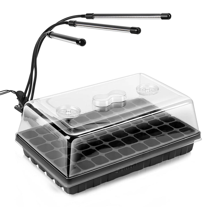 [Upgraded Light] Seed Starter Kit with Grow Light - Durable 60 Cell Seed Starting Tray, Humidity Dome for Seed Growing Germinating, Seedling Starting, Cutting Clone &amp; Plant Propagation Kit