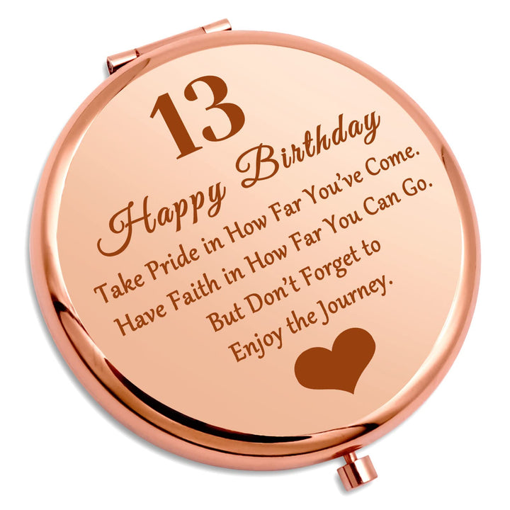 13 Year Old Birthday Gift For Girl Inspirational Gift Travel Makeup Mirror 13th Birthday Gift For Teen Daughter Niece Granddaughter Happy Birthday Gift For Sister Compact Mirror Daughter Gift From Mom