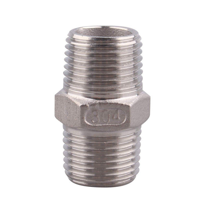 Hex Nipple 1/2 Inch Male NPT - DERPIPE Stainless Steel 
