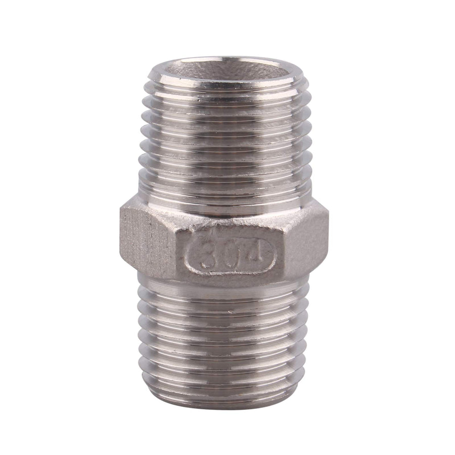 Hex Nipple 1/2 Inch Male NPT - DERPIPE Stainless Steel 