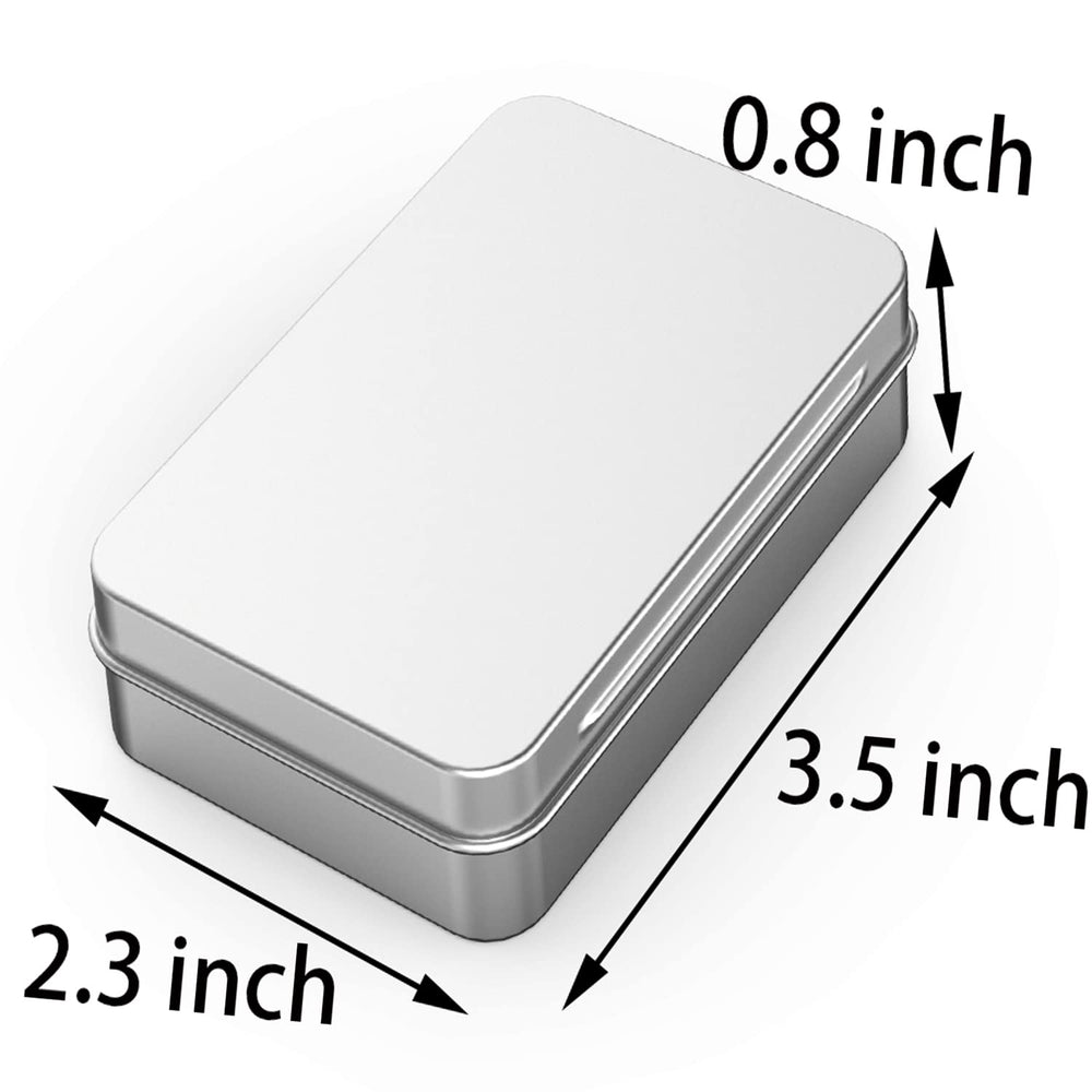 8 Pack Tin Box Containers 3.7 x 2.4 x 0.8 Inch Metal Tins Storage Box with Hinge Lids, for Home Storage, Outdoor Active Storage Containers, Home Organizer Small Tins, Gold