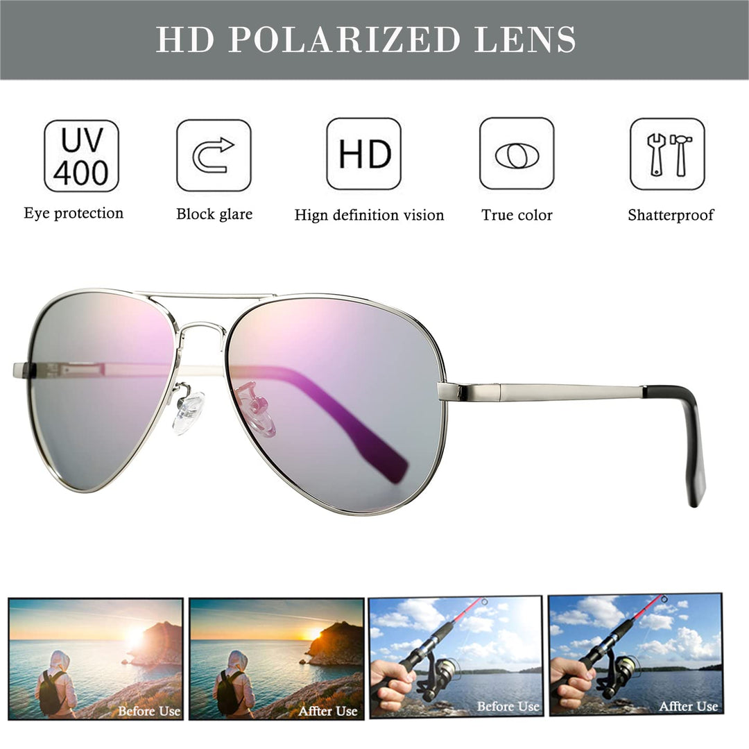 HJSTES Polarized Aviator Sunglasses for Women Men Class