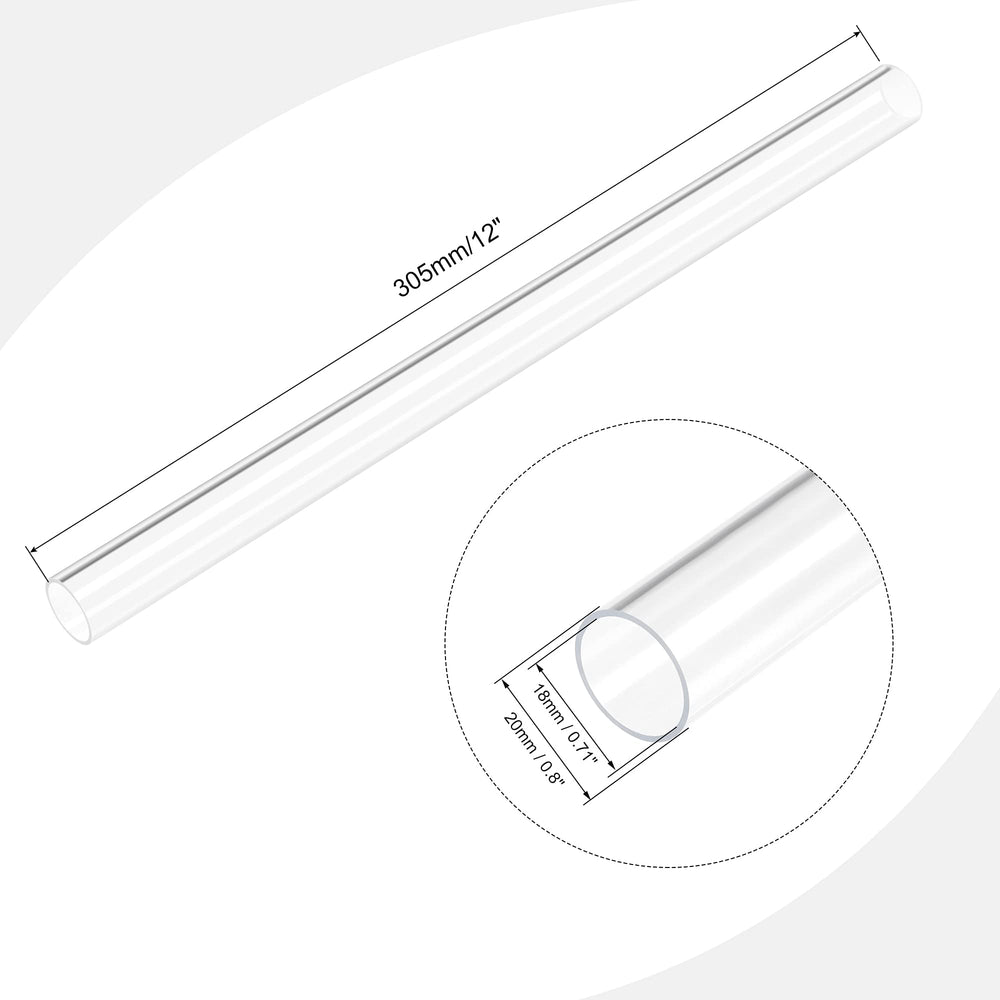 MECCANIXITY Acrylic Pipe Rigid Round Tube Clear 18mm(0.