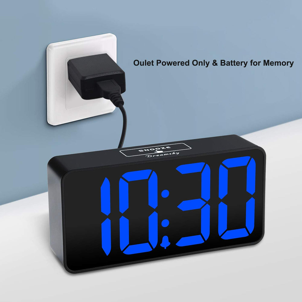DreamSky Small Digital Alarm Clock for Bedroom, Large B