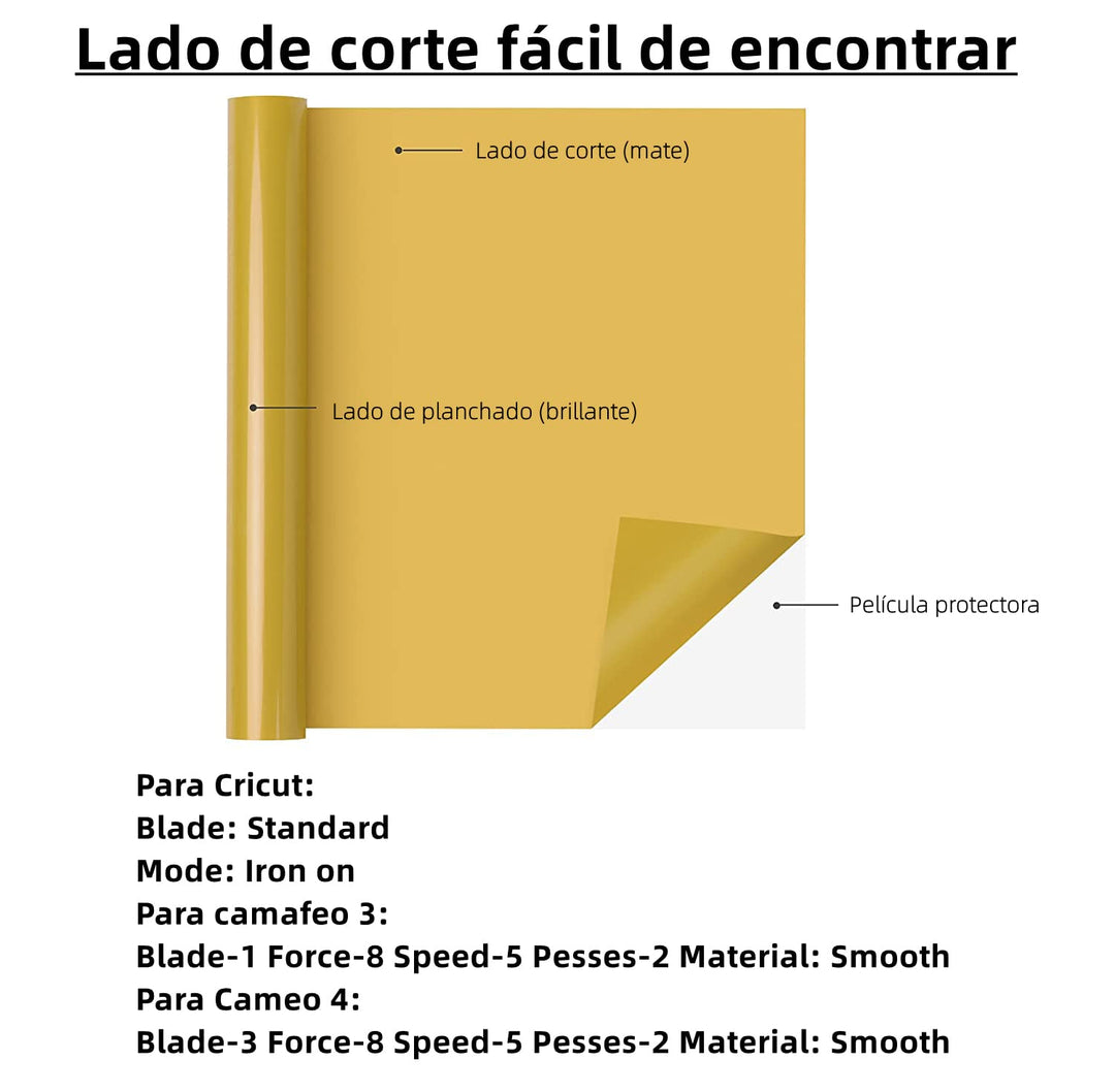 HTVRONT HTV Vinyl Rolls Heat Transfer Vinyl - 12 x 5ft Gold HTV Vinyl for Shirts, Iron on Vinyl for All Cutter Machine - Easy to Cut & Weed for Heat Vinyl Design (Gold)