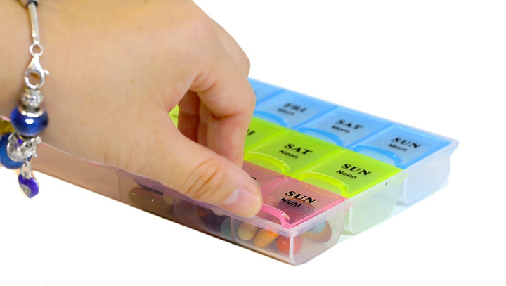 21 Compartments Pill Organizer Box, Medicine Remainder 
