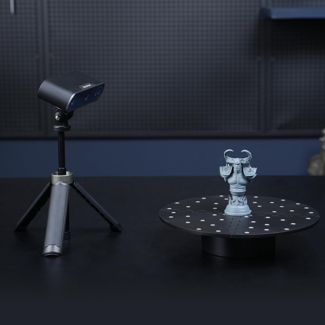 Portable Turntable for All 3D Scanners, Equipped with Marked Top Cover, Easy Scanning of Featureless and Small and Medium Objects