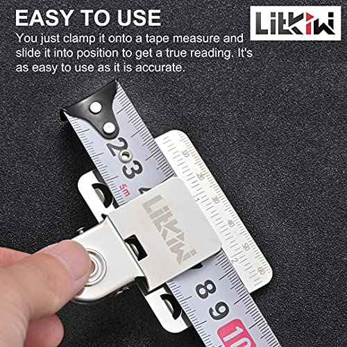 4PCS Double Scale Measuring Tape Clip,304 Stainless Steel Corner Measuring Tool,Tape Accurately Position Measure Tool,Fixed Point Measurement,Corners Clamp Precision Marking Tool