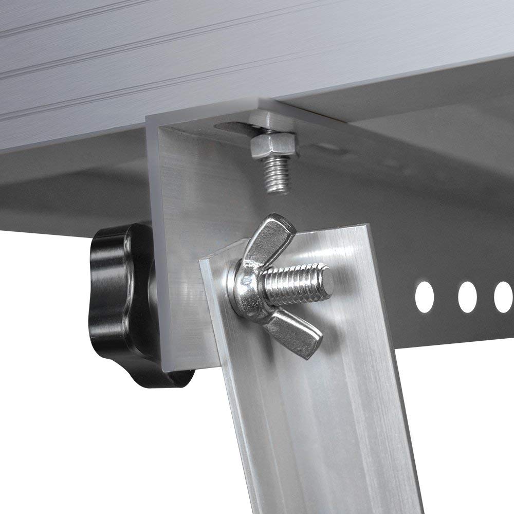 28in Adjustable Solar Panel Mount Brackets, with Foldable Tilt Legs on Any Flat Surface for RV, Roof, Boat, Any Off-Grid Systems