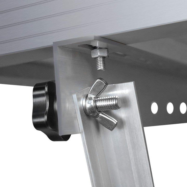 28in Adjustable Solar Panel Mount Brackets, with Foldable Tilt Legs on Any Flat Surface for RV, Roof, Boat, Any Off-Grid Systems