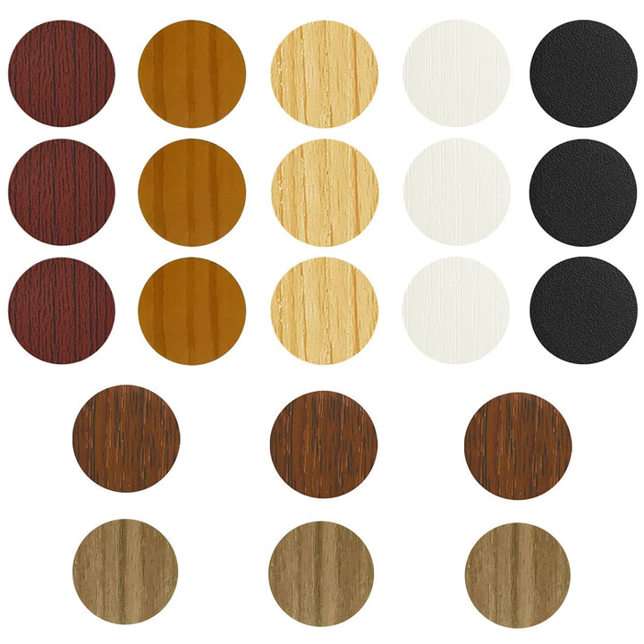 PVC Cover Caps Adhesive Screw Hole Stickers 378 PCS for Wall Vinyl Wood Furniture Repairing, 7 Colors Waterproof Plastic Cover for Cabinets Bookcase Desk Countersunk Screws Cam Lock