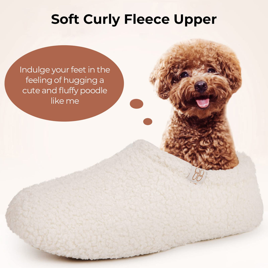 HomeTop Women&#39;s Fuzzy Curly Fur Memory Foam Loa