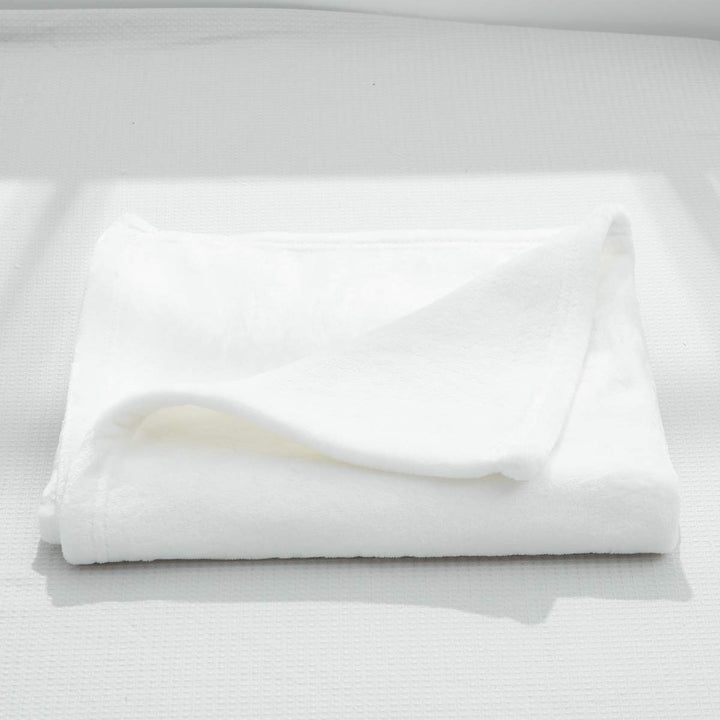 All-Season Ivory White Flannel Fleece Baby Blanket for Girls &amp; Boys - Ultra Soft Plush Thin Kids Toddler Blanket for Crib, Pram Strollers, Sofa, 100% Microfiber Polyester 27x39