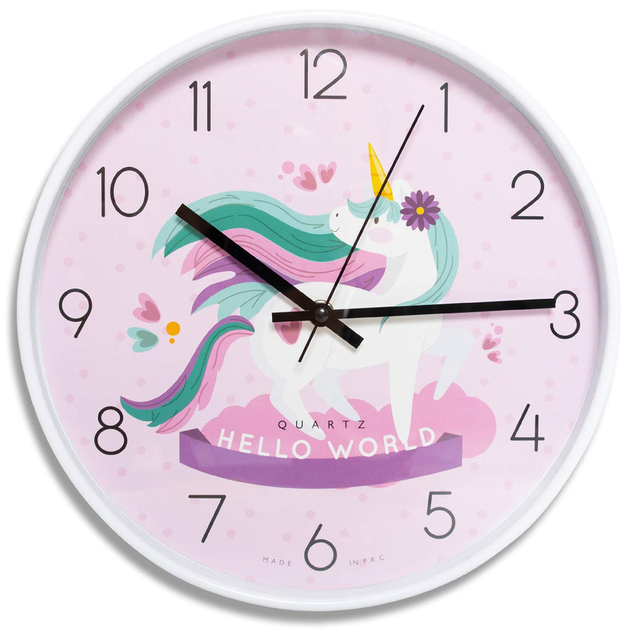 - Beautiful Unicorn Wall Clock for Girls Bedroom Decoration. Silent Non Ticking Quartz Battery Operated Easy to Read. (12 inch)