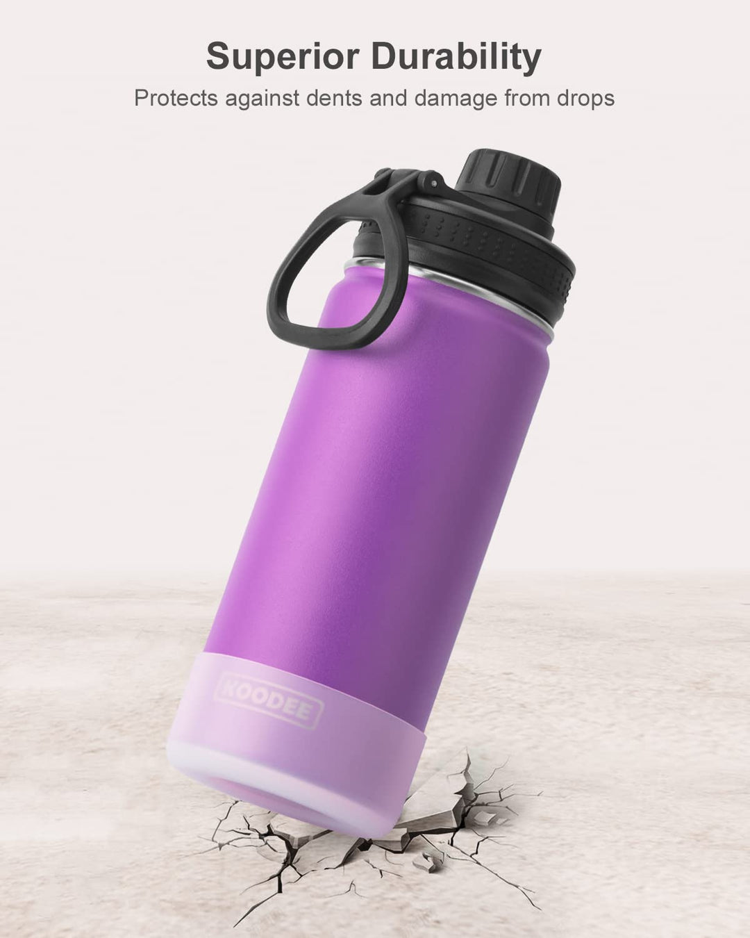 koodee Kids Water Bottle-16 oz Stainless Steel Double W