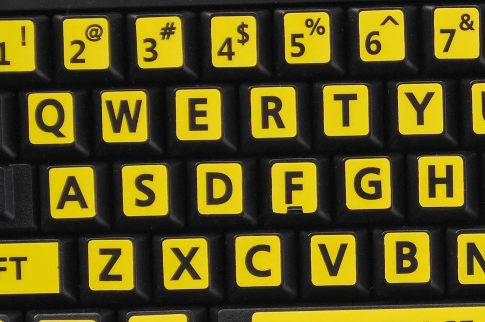 English US Large Letters Yellow Keyboard Stickers