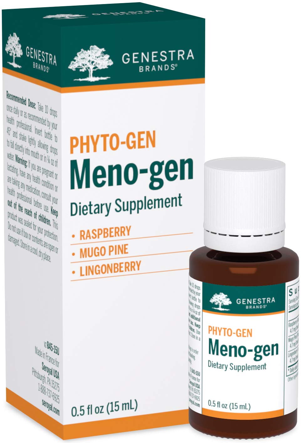 Meno-gen | Raspberry, Mugo Pine, and Lingonberry Herbal Supplement | 0.5 fl. oz.