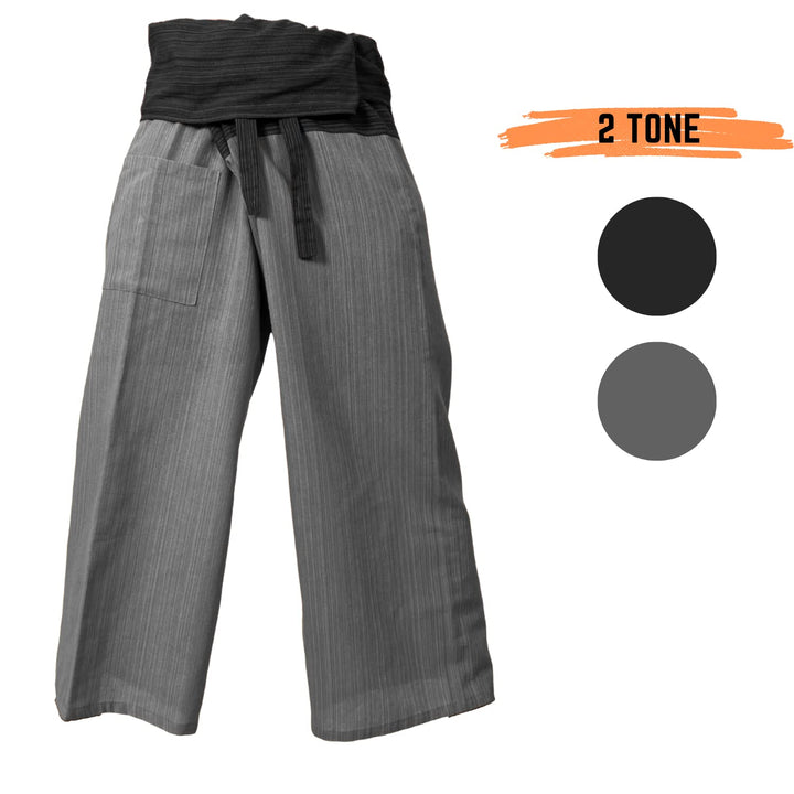 LovelyThaiMart - 2 Tone Thai Fisherman Pants for Men &a