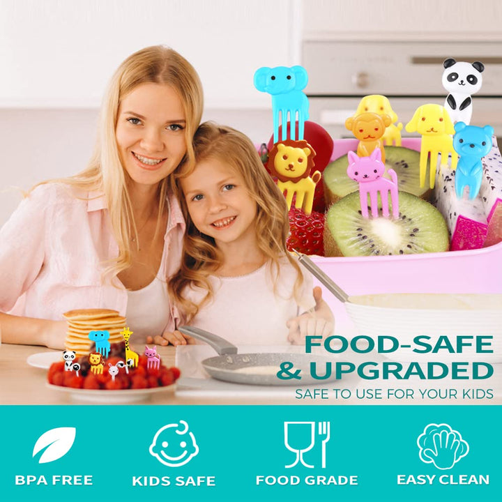 126PCS Food Picks for Kids, Kids Food Picks, Animal Toddler Food Picks, Reusable Kids Lunch Accessories for Bento Box, Cute Kids Toothpicks For Lunch Picks, Fun Fruit Picks Forks