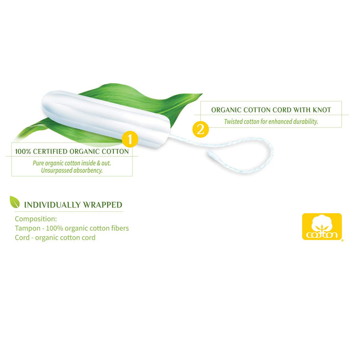 Organyc 100% Organic Cotton Tampon without applicator f