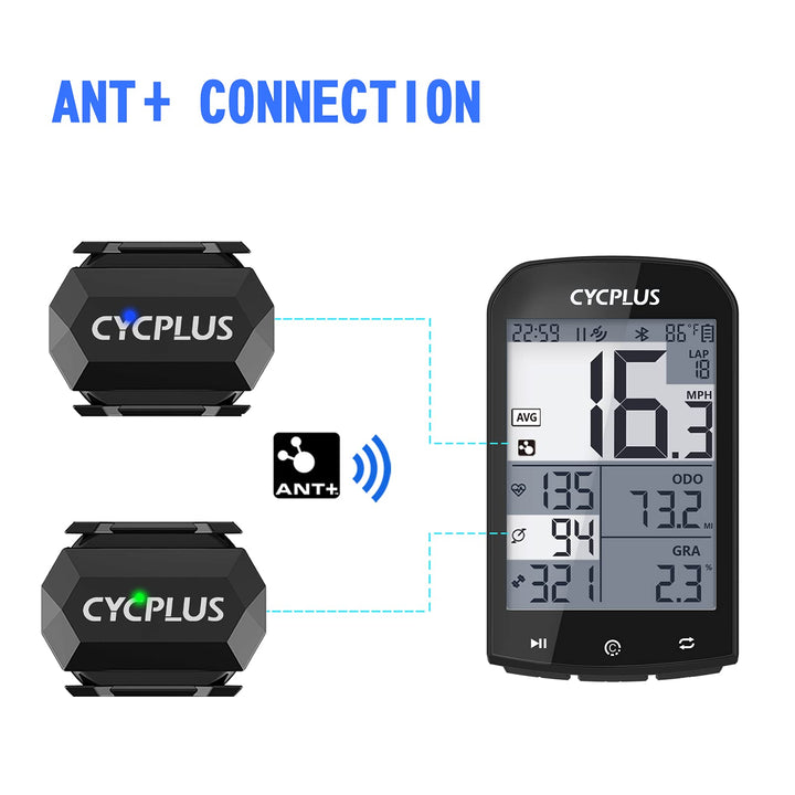 Cycling Speed and Cadence Sensor Bluetooth &amp; ANT+ Wireless Bike Cadence Sensor Speed IP67 Waterproof- C3 X 2