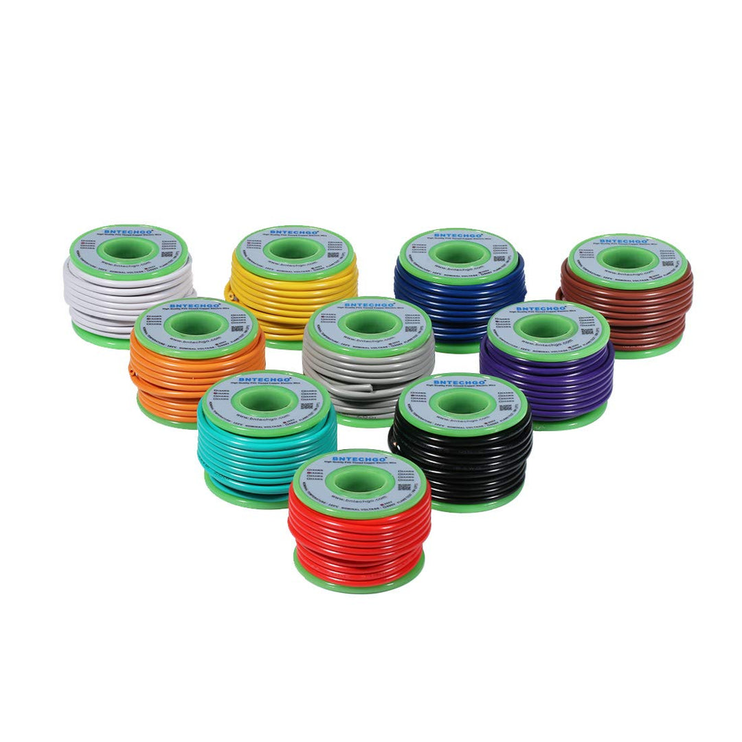 18 Gauge PVC 1007 Solid Electric Wire Kit 5 Color Each 20 ft 18 AWG 1007 Hook Up Tinned Copper Wire