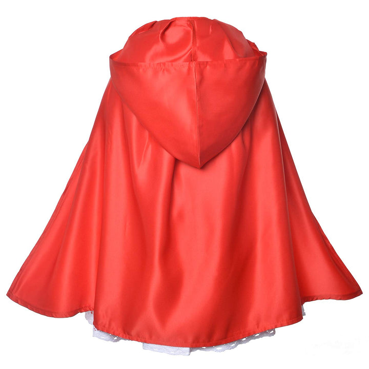 Little Red Riding Hood Dress Christmas Cosplay Costumes for Girls with Cloak,Headband,Bag 12-13 Years(160cm)
