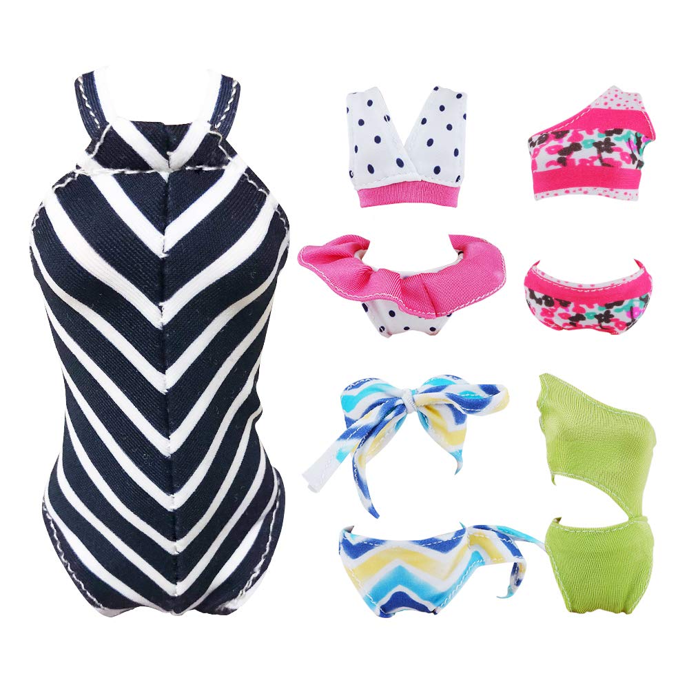 E-TING 11 Items= 3Pcs Doll Beach Bikini Swimsuit + 3Pcs