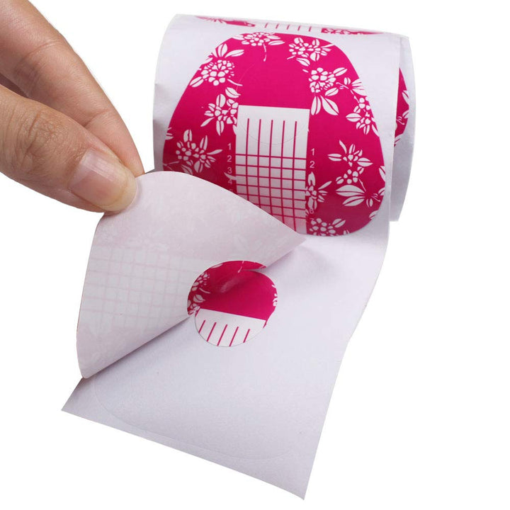 500 Pieces Horseshoe-shaped Nail Art Acrylic Nail/UV GEL Nail Extention Tips Form Guide Sticker (C-Purple)