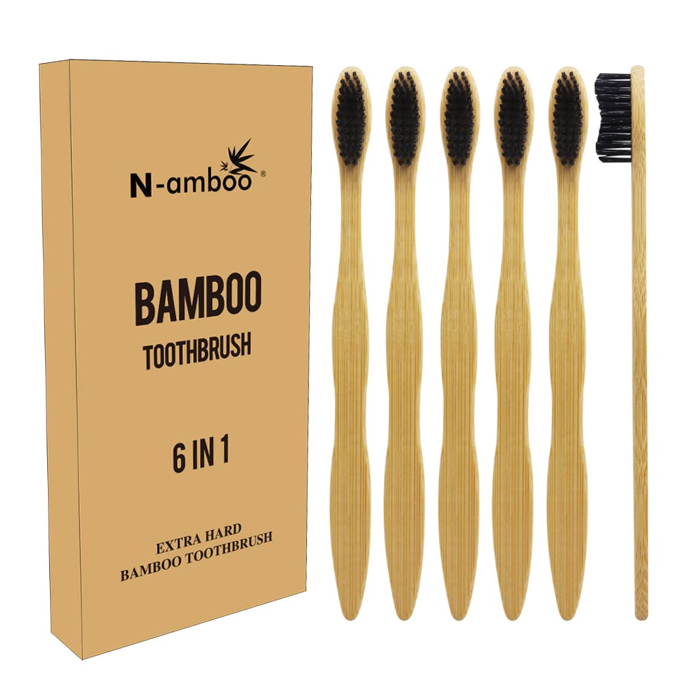 N-amboo Hard Toothbrush Bamboo Toothbrush for Adult Man