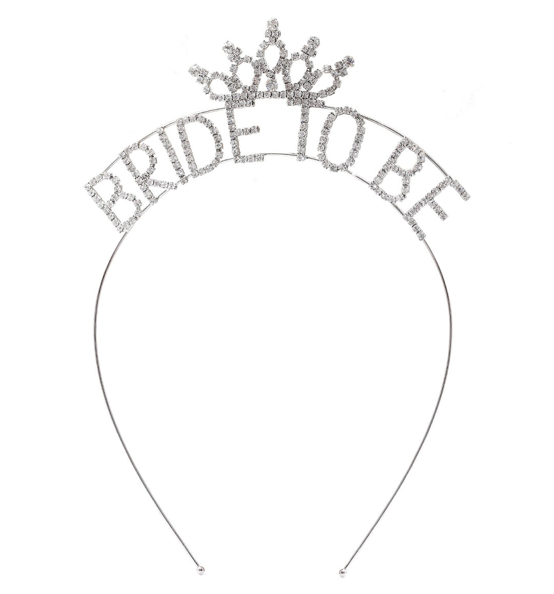 Bride To Be Crown-S: Glittering Bridal Tiaras Bride To Be Tiaras Rhinestone Bridal Shower Headbands Bachelorette Party Crowns Bridal Accessories Wedding Favors (Silver)