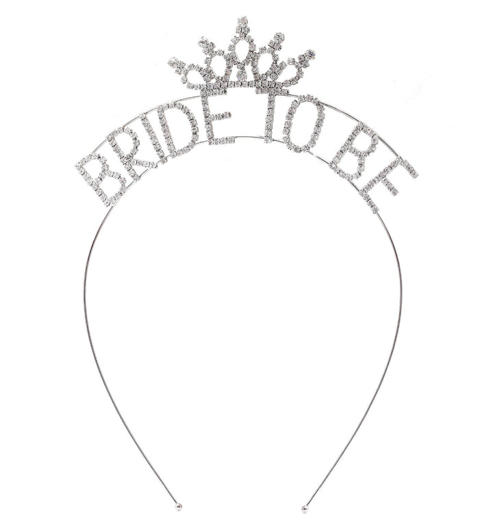 Bride To Be Crown-S: Glittering Bridal Tiaras Bride To Be Tiaras Rhinestone Bridal Shower Headbands Bachelorette Party Crowns Bridal Accessories Wedding Favors (Silver)