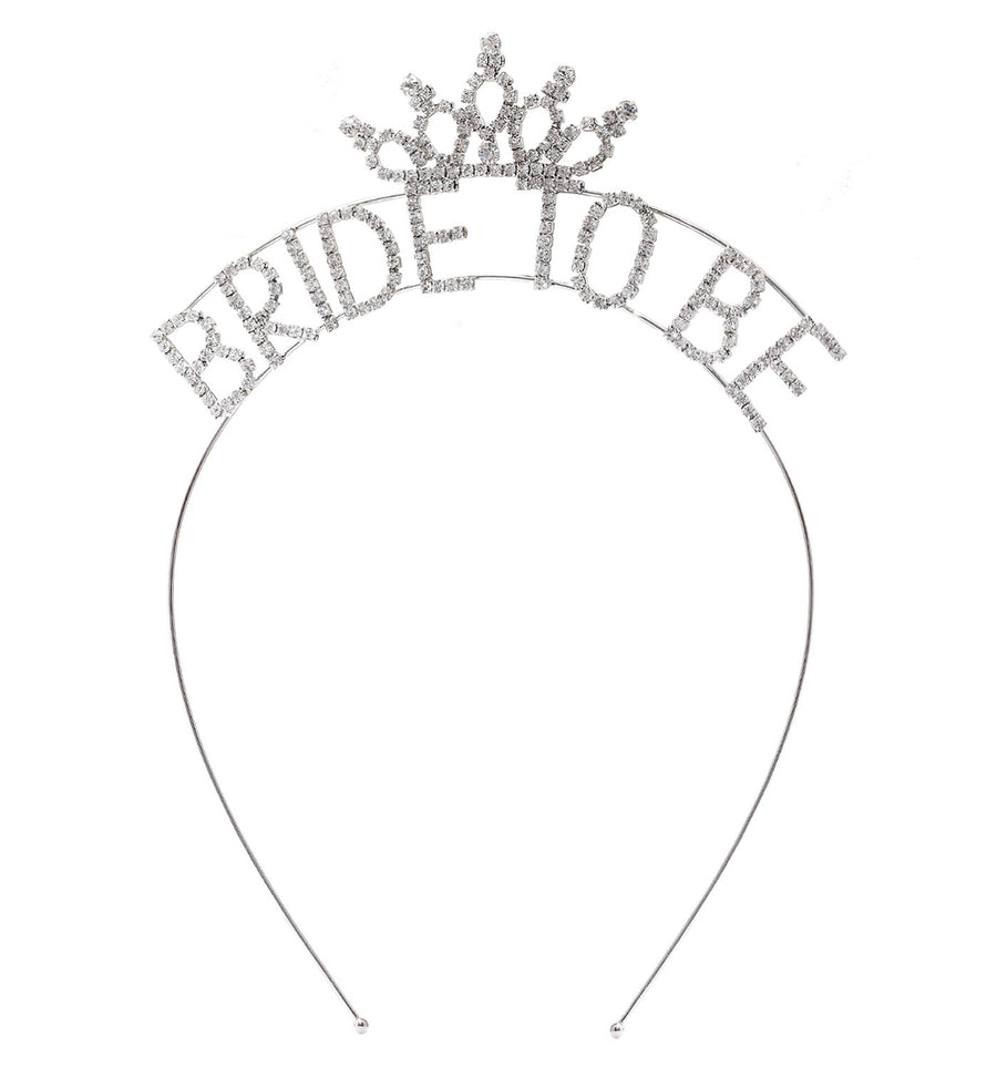 Bride To Be Crown-S: Glittering Bridal Tiaras Bride To Be Tiaras Rhinestone Bridal Shower Headbands Bachelorette Party Crowns Bridal Accessories Wedding Favors (Silver)