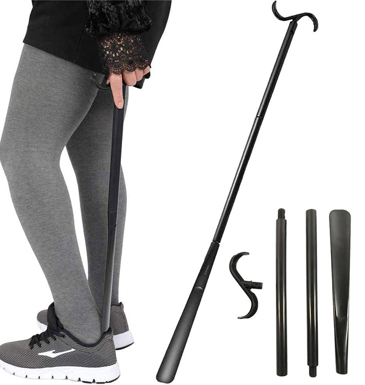 Fanwer Shoe Horn Long Handle for Seniors - 33.5 Long Dressing Stick, Sock Remover Tool, Stable, Not Easy to Break, Adjustable, for Disabled, Knee & Hip Replacements and Back Problems People