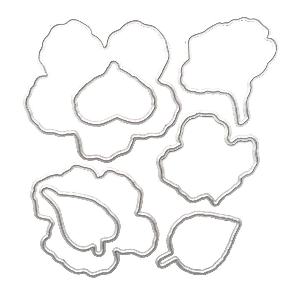 Flower Leaf Stamps and Dies for Card Making, Words Flower Cutting Die and Clear Stamps for Bullet Journal DIY Scrapbook Decoration Handmade Crafts Notebook