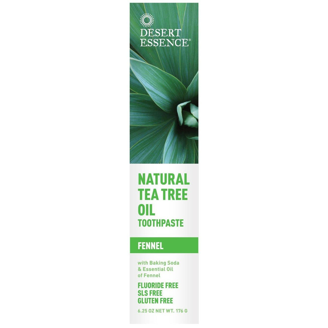 Pack of 4 x Desert Essence Natural Tea Tree Oil Toothpaste Fennel - 6.4 oz