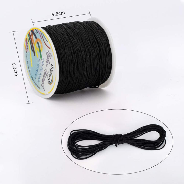 OLYCRAFT 175 Yards 1mm Nylon Chinese Knotting Cord Blac