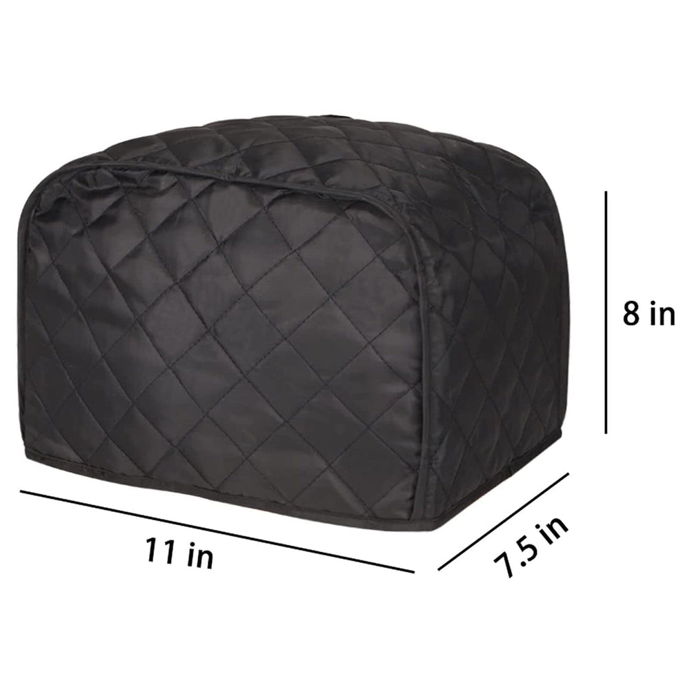 Toaster Cover, Quilted Toaster Cover 2 Slice,Kitchen Small Appliance Covers, Toaster Cover Fits for Most Standard 2 slice Toasters, Universal Size Microwave Oven Dustproof Cover Women Gift (Black)