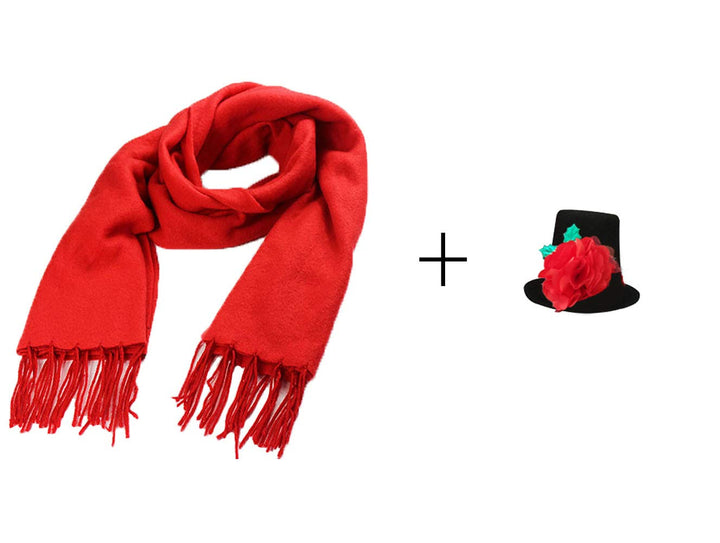 Snowman Costume Baby Girls 1st Christmas Outfit White Tutu Dress with Scarf and Hat (Snowman with Headwear)