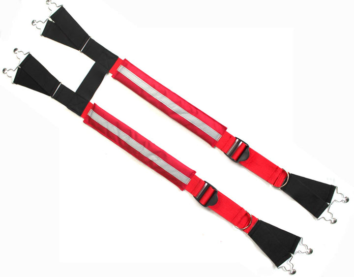 Firefighter Pant Suspenders Fire/Rescue Quick Adjust Suspenders with Reflective Strip (48 inch-, Red Reflective)…