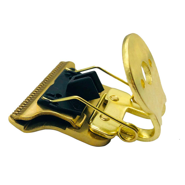 Professional T-Shaped Hair Clipper/Trimmer Standard Replacement Blade Set With Stand T9 Blade With Support,D8 R-Shaped With Bracket Replacement Clipper Head(Gold)