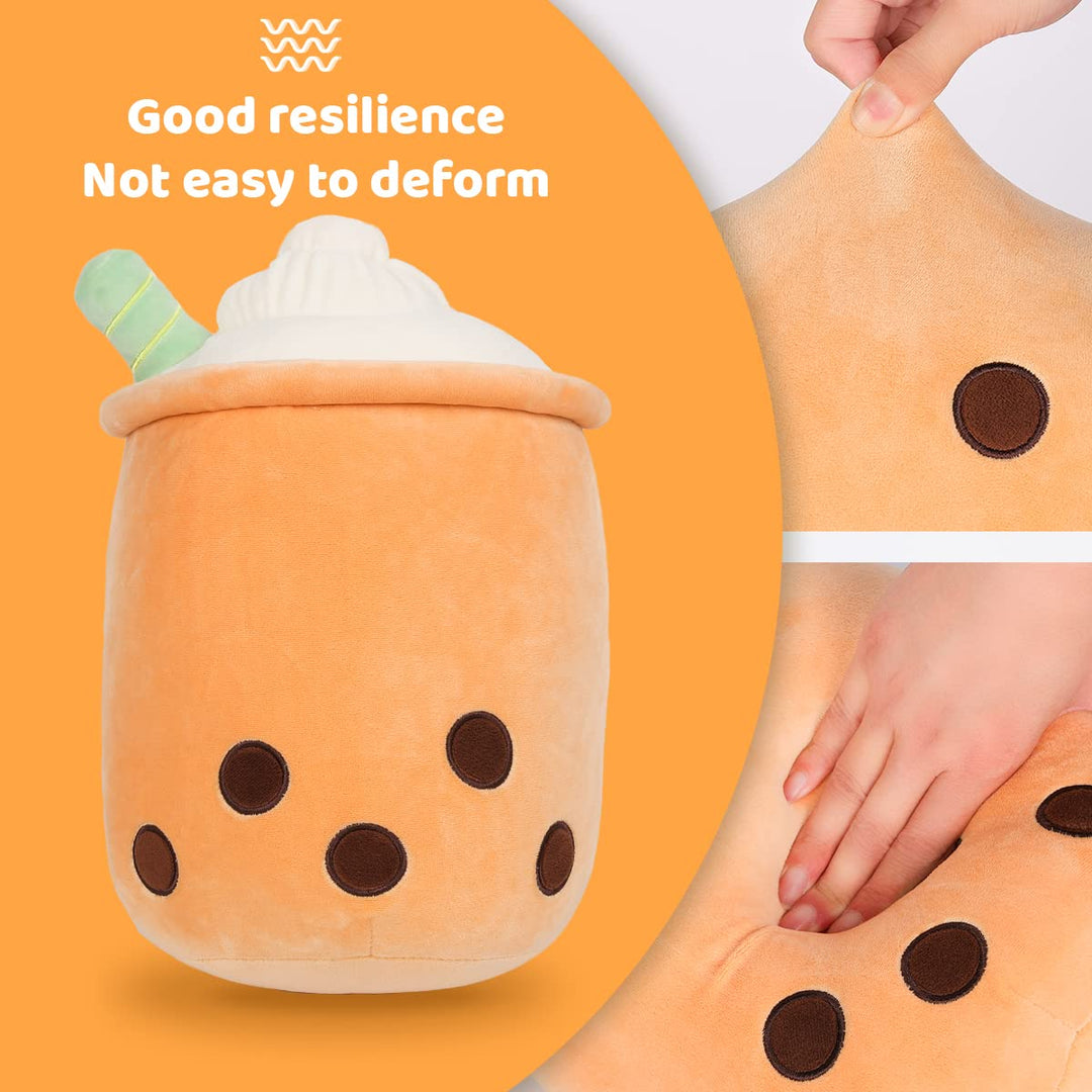 AIXINI 19.6 inch Stuffed Bubble Tea Plush Coffee Pillow Cartoon Cylindrical Milk Boba Tea Cup Pillow, Super Soft Kawaii Hugging Cushion Realistic Plush Food