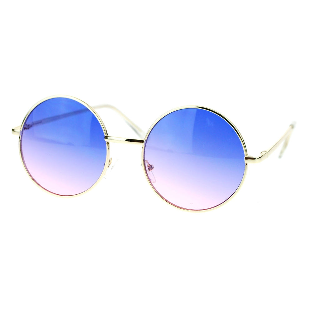 2 Tone Color Lens Retro Vintage Style Round Circle Hipp
