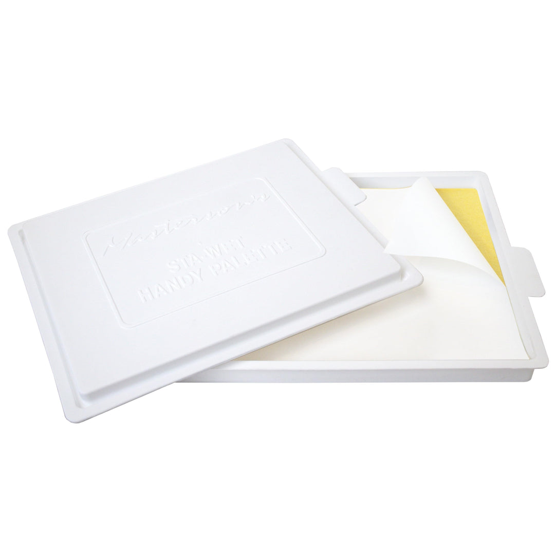 Sta-Wet Handy Palette, 8.5in x 7in Airtight Stay Wet Palette, Keeps Wet Paint Fresh for Days, Acrylic Painting Palette with Lid, Seal, Perfect for Miniature Painting, Made in USA