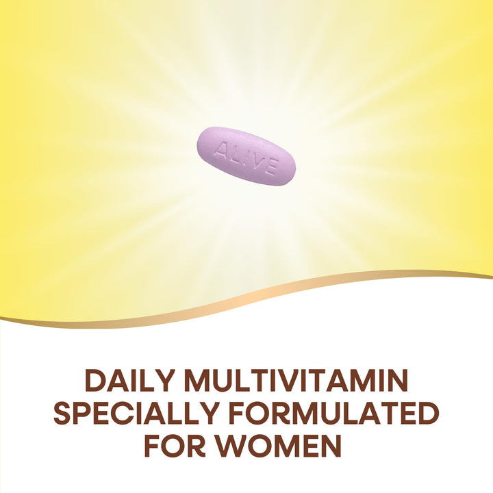 Nature&#39;s Way Alive Daily Complete Multivitamin for Women, Supports Energy Metabolism, Hair, Skin &amp; Nails*, B-Vitamins, 130 Tablets (Packaging May Vary)
