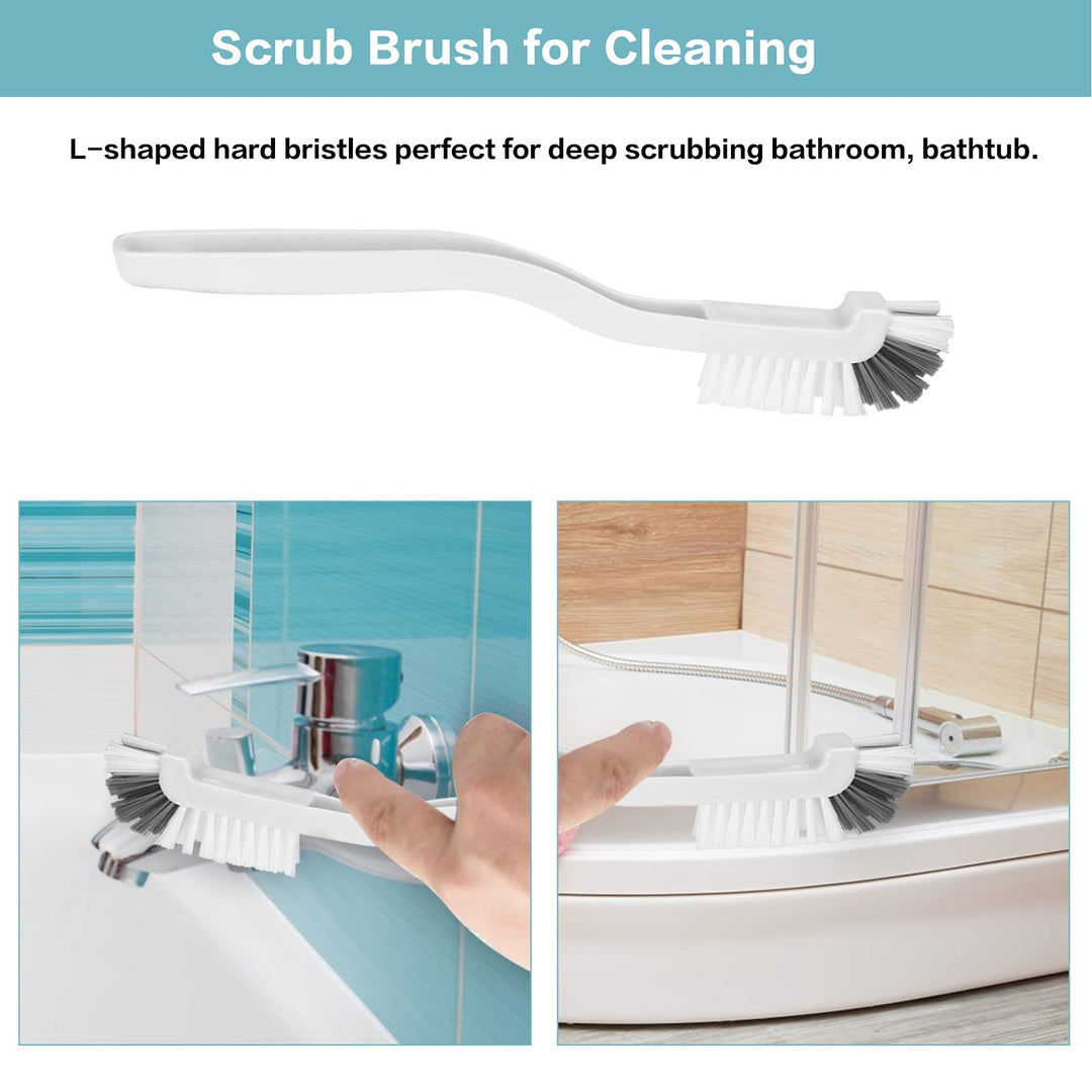 8 Pcs Dish Brush Bottle Bathroom Scrub Brushes Kitchen Cleaning Brush Right Angle Kitchen Brush Sink Household Pot Pan Edge Corners Tile Lines Brush with Stiff Bristles