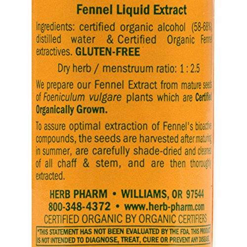 Herb Pharm Certified Organic Fennel Liquid Extract for 