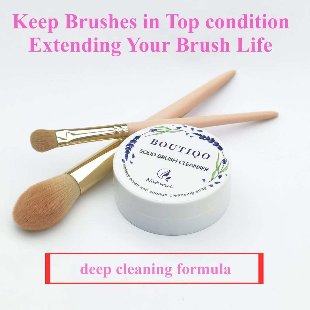 Makeup Brush Cleanser Solid Soap Beauty Blender Sponge Cleanser Balm (+Silicone Scrub Pad)
